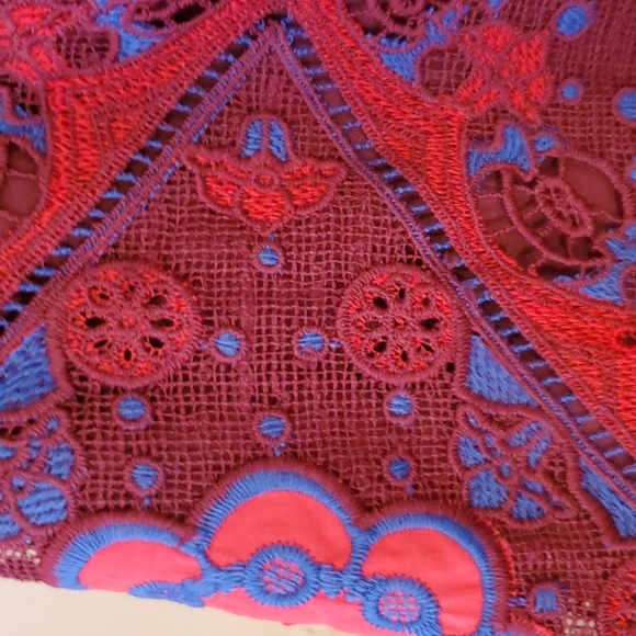 Umgee Embroidered Lace Boho A-Line Mini Skirt Size S - Picture 3 of 9